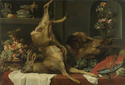 Still Life with Large Dead Game, Fruit and Flowers by Frans Snyders or Snijders